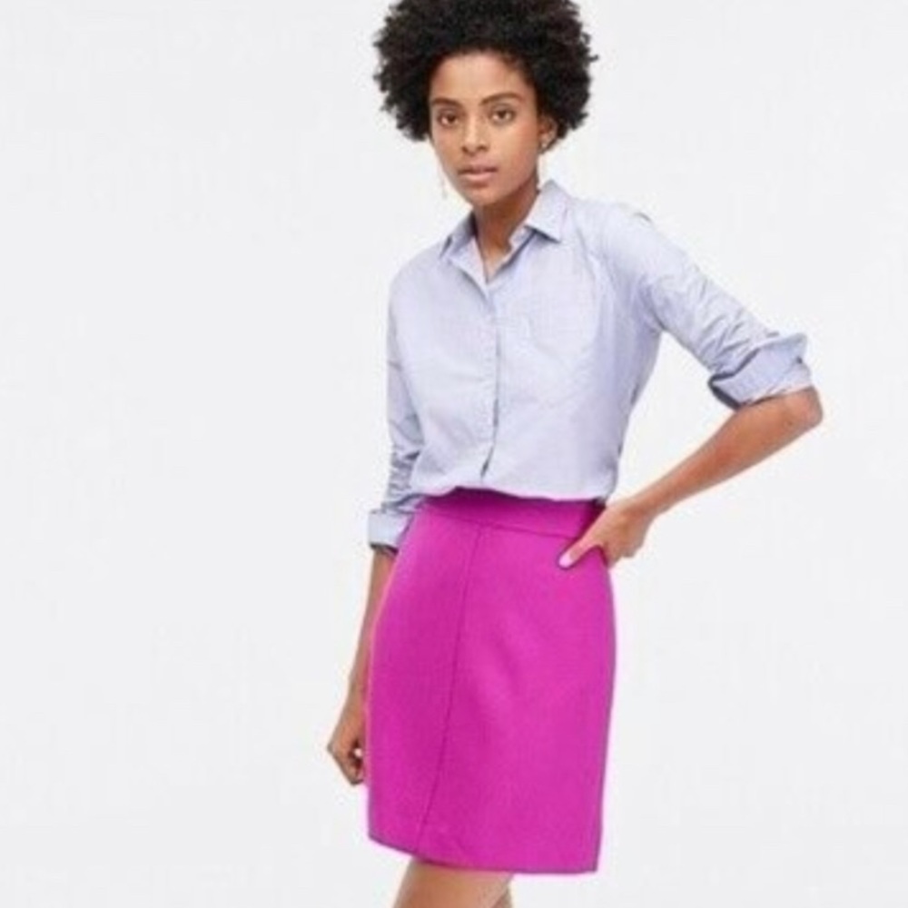 JCrew Princess double serge wool skirt pink
